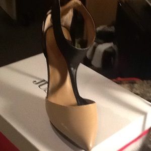 Just fab Black and Tan stilettos